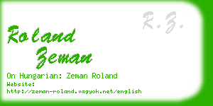 roland zeman business card